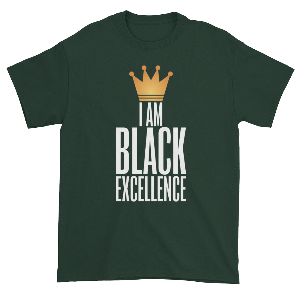 I Am Black Excellence Men's Short Sleeved T-Shirt (Green)