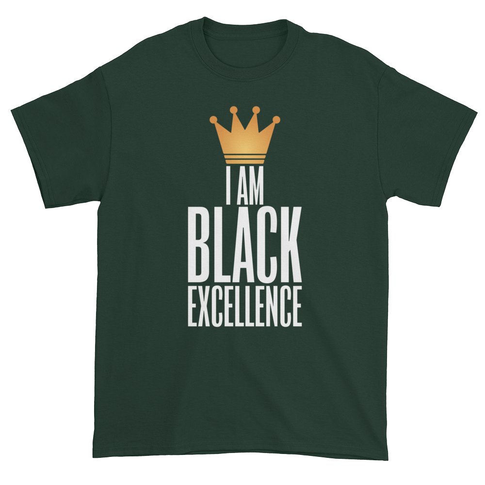 I Am Black Excellence Men's Short Sleeved T-Shirt (Green)