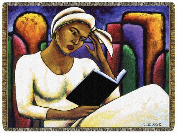 Deep in Thought: African American Tapestry Throw by Lashun Beal
