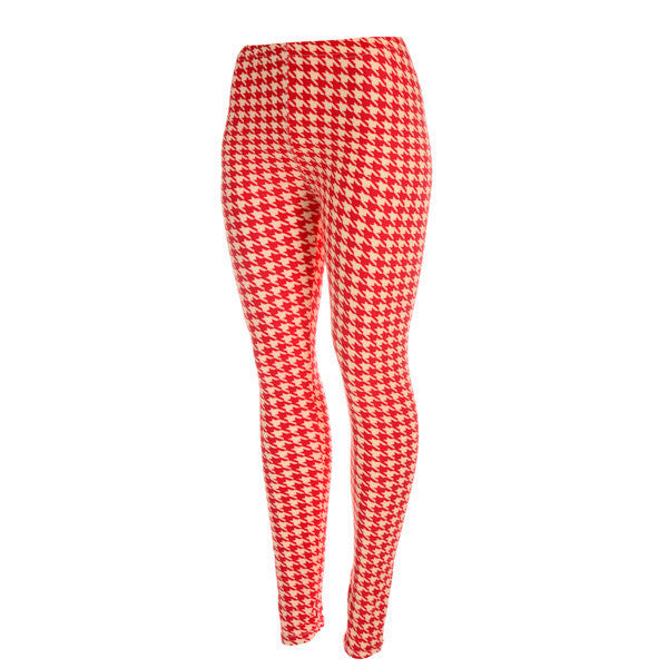 Delta Sigma Theta Crimson and Ivory Houndstooth Leggings by Judson and Company