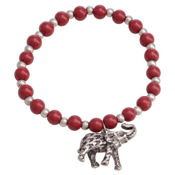 Delta Sigma Theta Houndstooth Elephant Stretch Bracelet