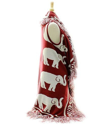 Delta Sigma Theta Crimson Azeta Elephant Shawl (Side)