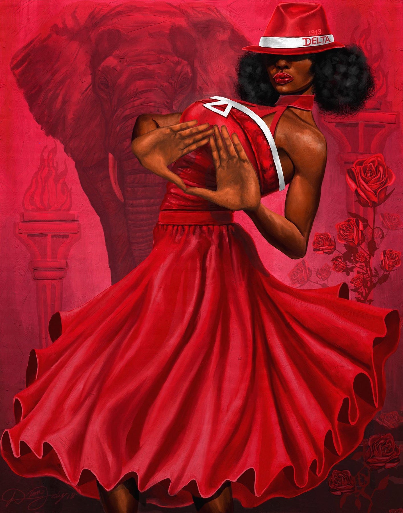 2 of 2: Red and White Divine Diva (Delta Sigma Theta) by Dion Pollard
