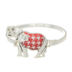 Crimson Elephant Houndstooth Bangle Bracelet (Delta Sigma Theta)