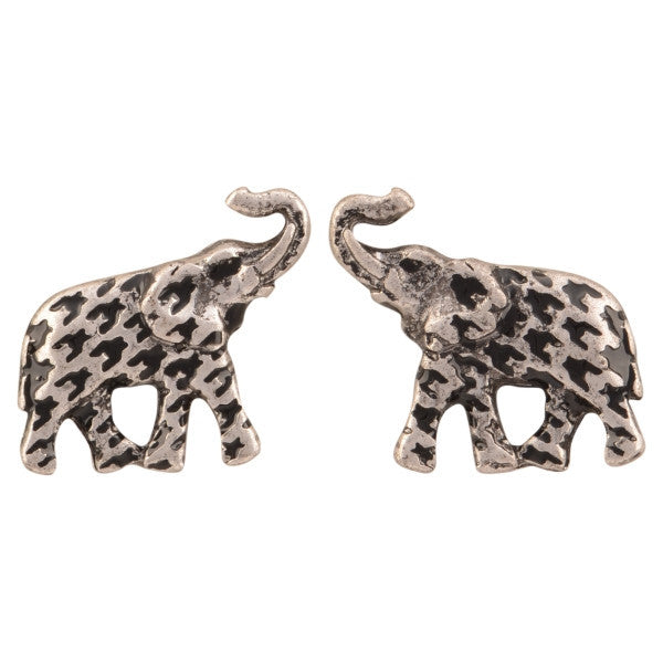Delta Sigma Theta Houndstooth Elephant Earrings