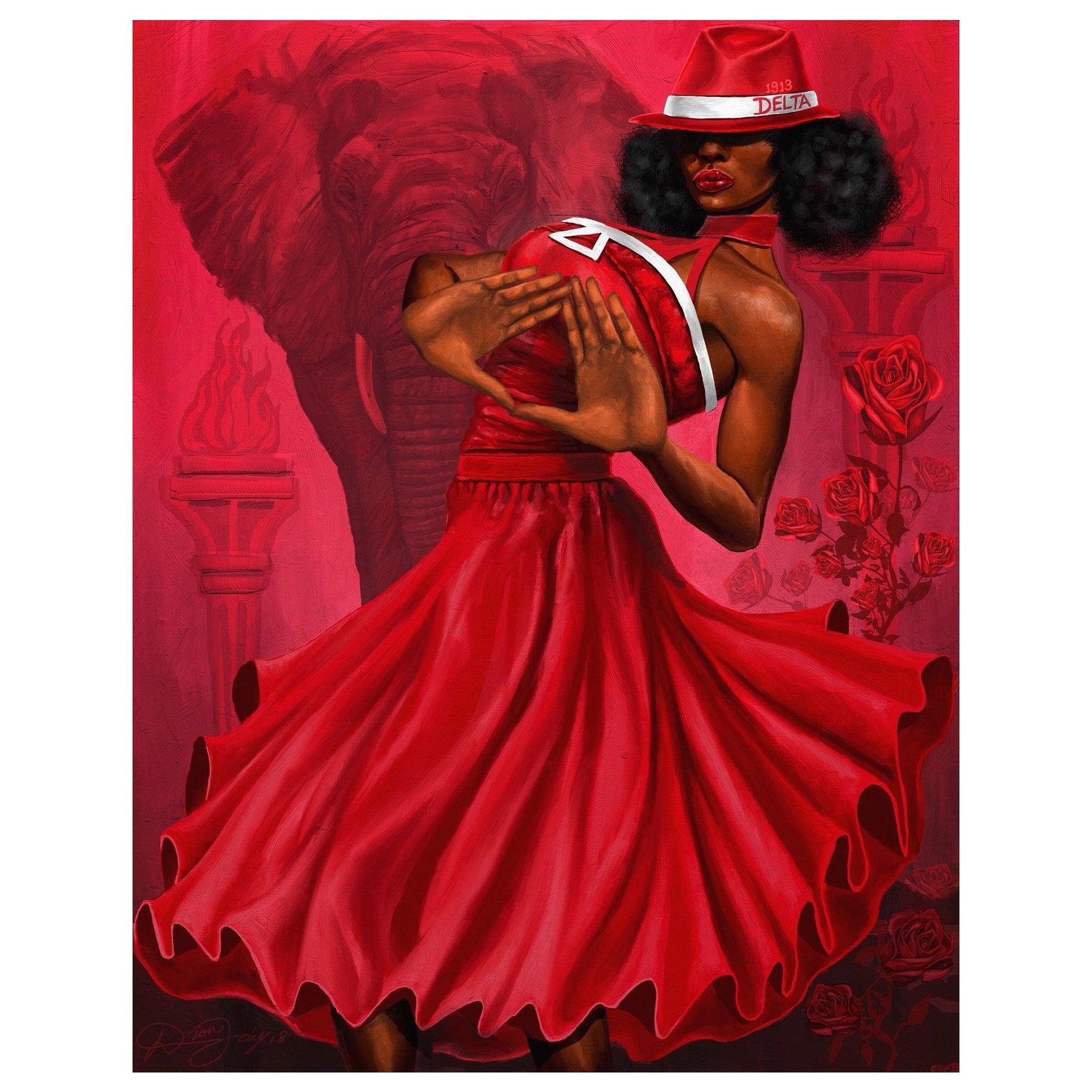 1 of 2: Red and White Divine Diva (Delta Sigma Theta) by Dion Pollard