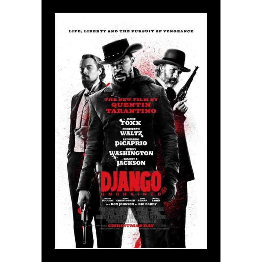 Django Unchained Movie Poster (Black Frame)