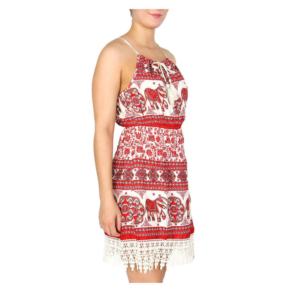 Delta Sigma Theta Inspired Red and White Sleeveless Elephant Dress