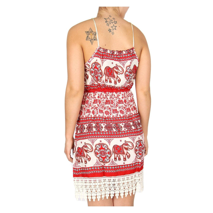 Delta Sigma Theta Inspired Red and White Sleeveless Elephant Dress