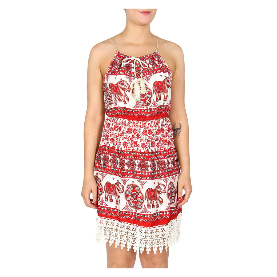 Delta Sigma Theta Inspired Red and White Sleeveless Elephant Dress