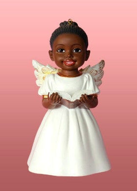 Singing Praises (White): African American Christmas Ornament
