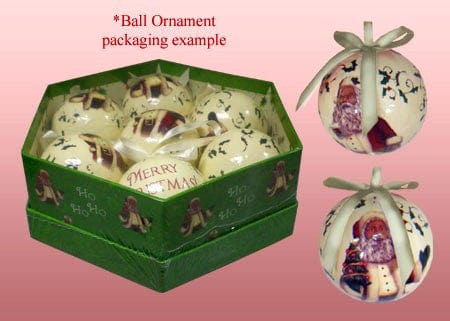 African American Santa Claus Ball Christmas Ornament Set (Glossy Finish)