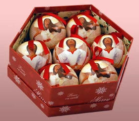 Angel Ball African American Christmas Ornament Set II (Glossy Finish)