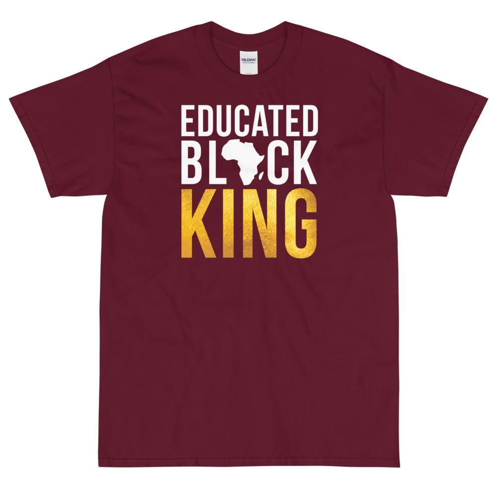 Educated Black King Short Sleeve Unisex T-Shirt-T-Shirt-RBG Forever-Small-Maroon-The Black Art Depot