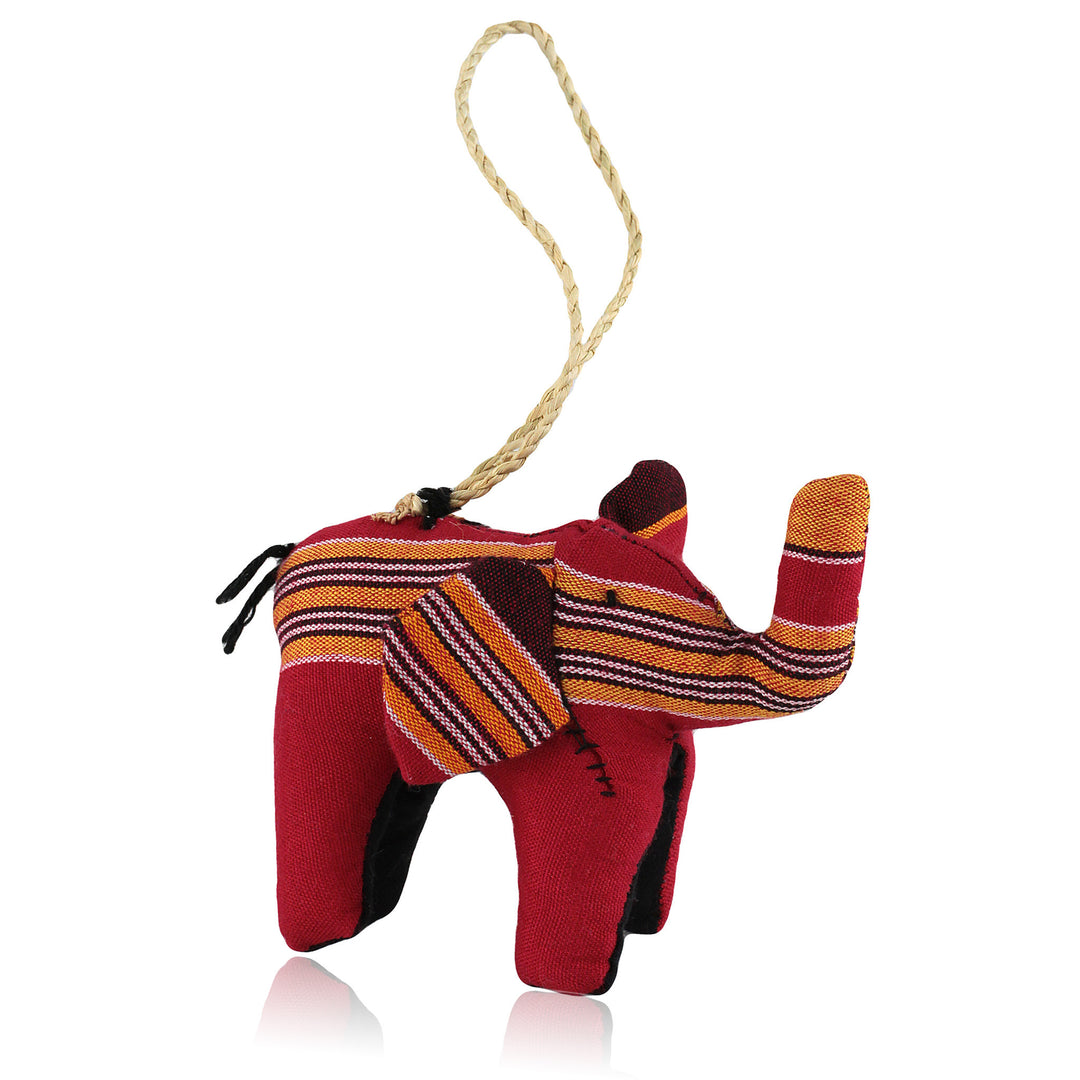 Elephant: Hand Made Kenyan Stuffed Animal Christmas Ornament