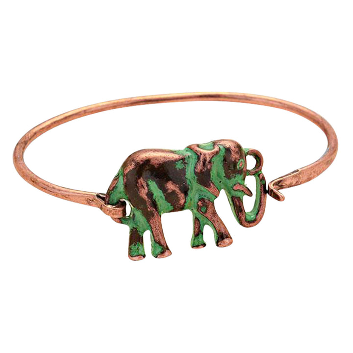Delta Sigma Theta Inspired Elephant Hook Bracelet (Copper Tone)