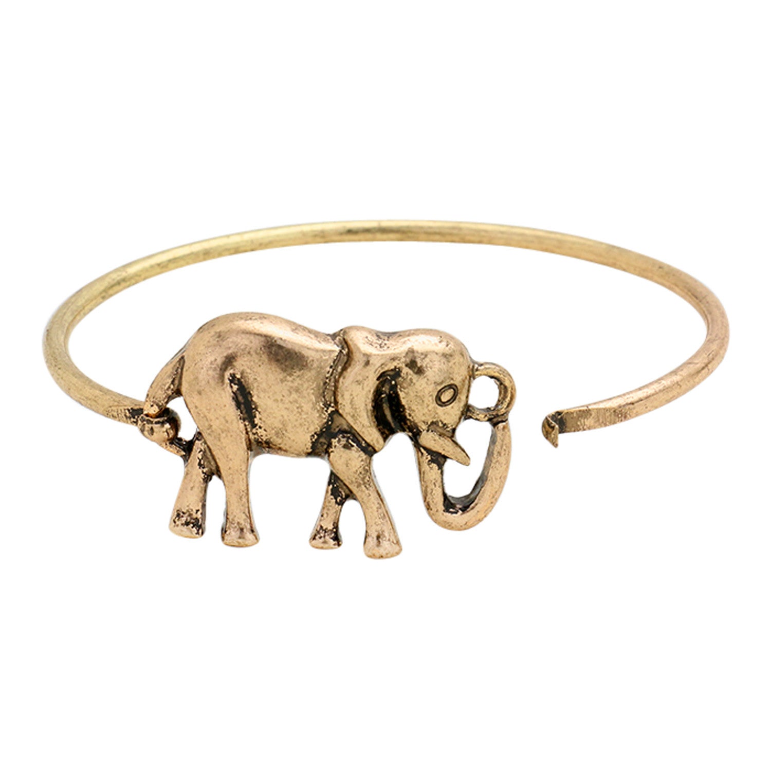 6 of 6: Delta Sigma Theta Inspired Elephant Hook Bracelet (Gold Tone)