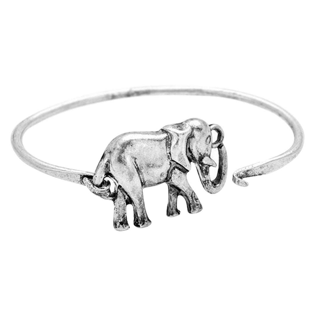 Delta Sigma Theta Inspired Elephant Hook Bracelet (Silver Tone)