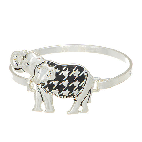Black Elephant Houndstooth Bangle Bracelet (Delta Sigma Theta)