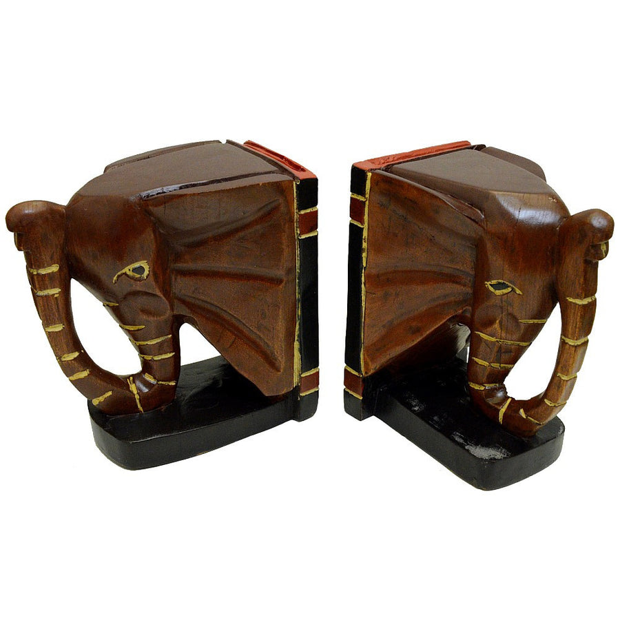 Hand Made Cederella Wood Ghanian African Elephant Bookend