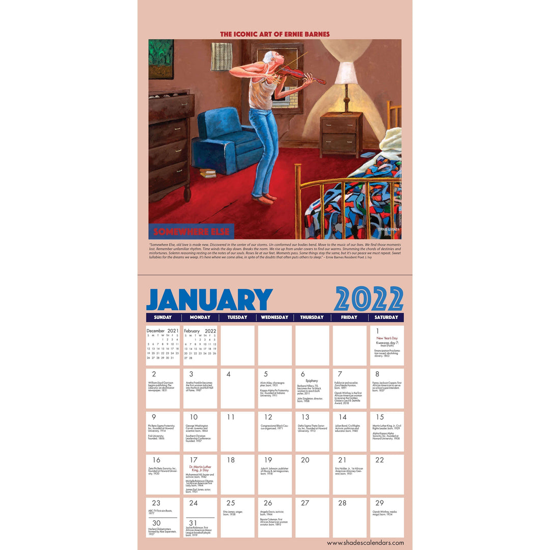 The Art of Ernie Barnes: 2022 African American Wall Calendar (Interior)