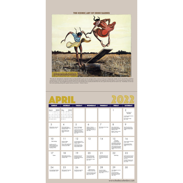 The Art of Ernie Barnes: 2022 African American Wall Calendar (Interior)