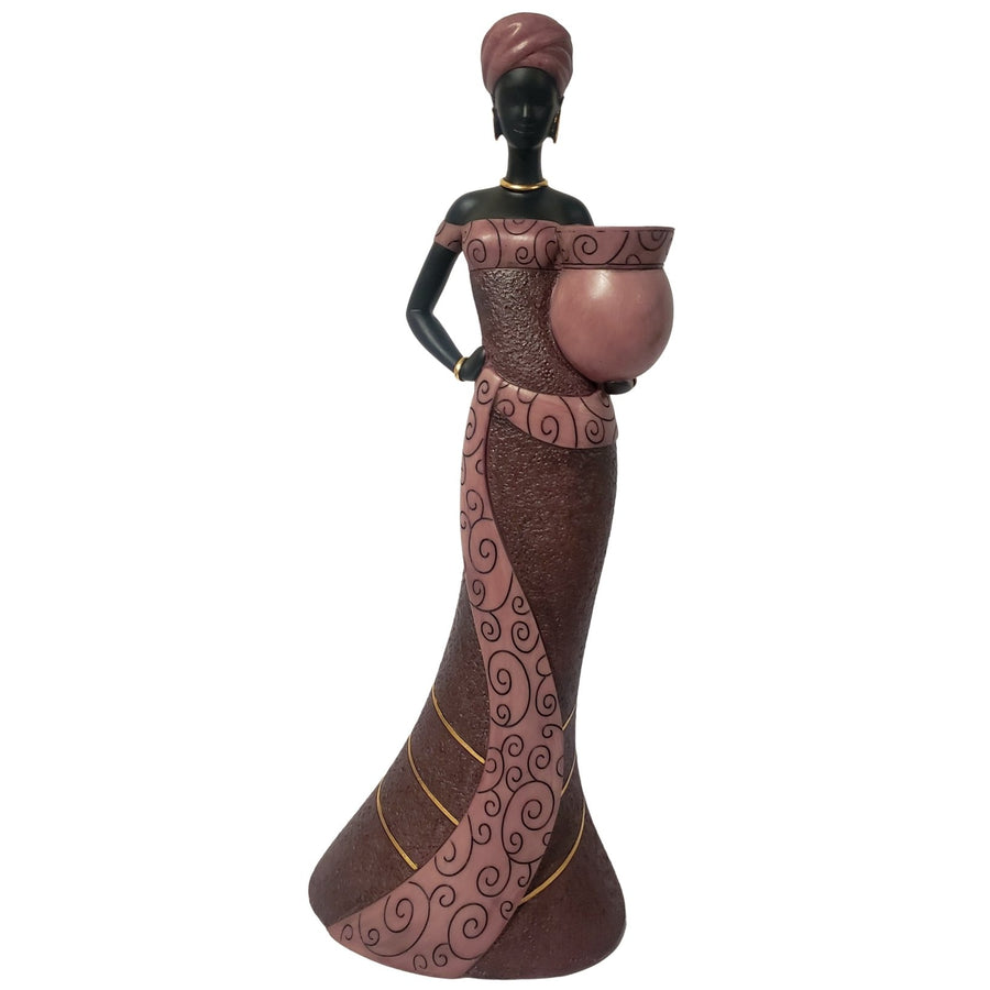 African Woman II (Purple): Essence of Africa Taper Candlestick Holder