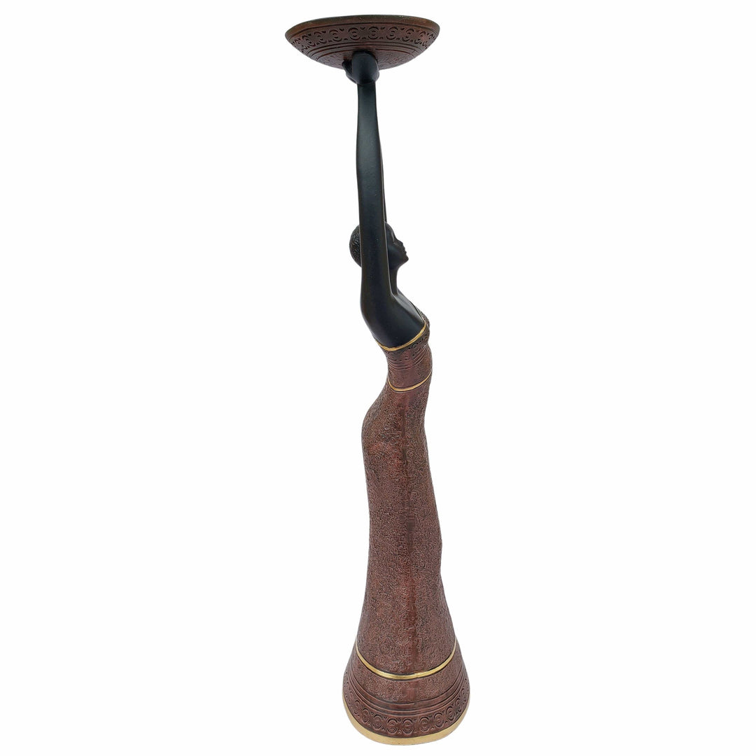 Woman Votive Candleholder II (Coffee): Essence of Africa Figurine