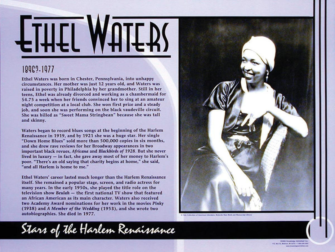 Stars of the Harlem Renaissance: Ethel Waters Poster by Knowledge Unlimited
