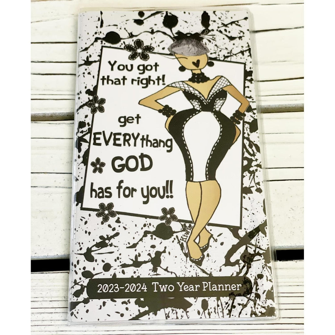 Get Everythang GOD Has Two Year Checkbook Planner (2023-2024)-Checkbook Planner-Kiwi McDowell-6.5x3.5 inches-2023-2024-The Black Art Depot