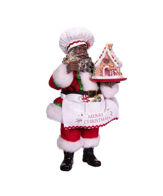Gingerbread Chef Santa: African American Santa Claus Figurine (Fabriche Collection)