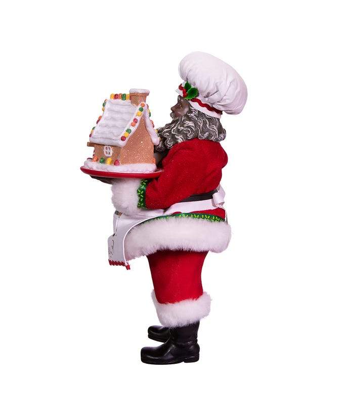 Gingerbread Chef Santa: African American Santa Claus Figurine (Fabriche Collection)