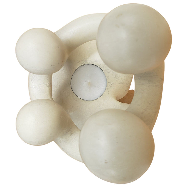 Family Circle: African Soapstone Tea Light Holder Sculpture (Natural)