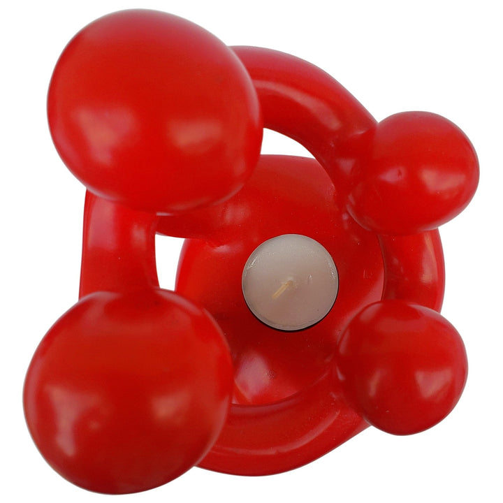 Family Circle: African Soapstone Tea Light Holder Sculpture (Red)