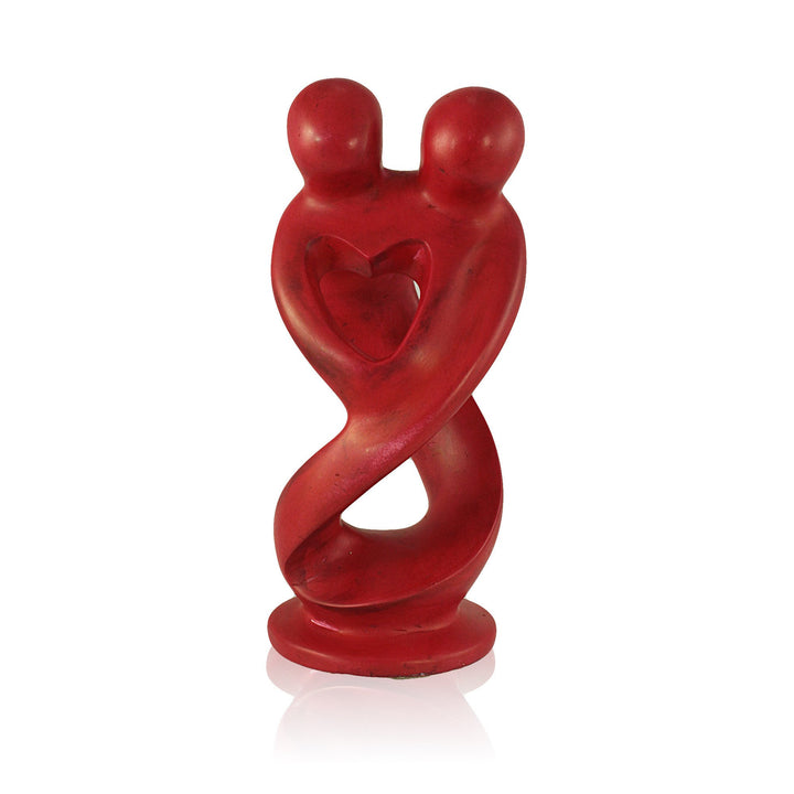 Red Lovers Kisii Stone Abstract Sculpture (Hand Made in Kenya)