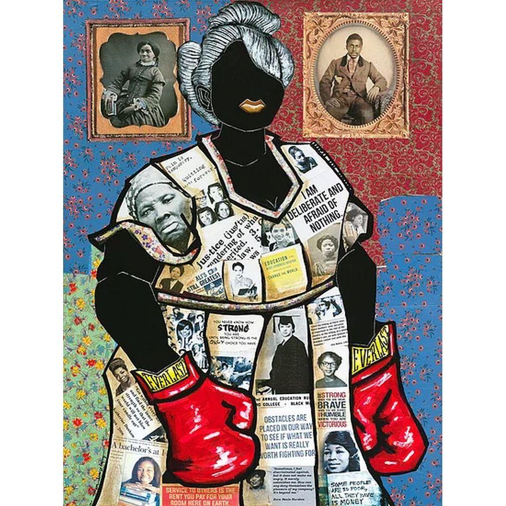 Fighting Spirit-Art-Leroy Campbell-32x24 inches-Hand Embellished Giclee on Canvas-The Black Art Depot