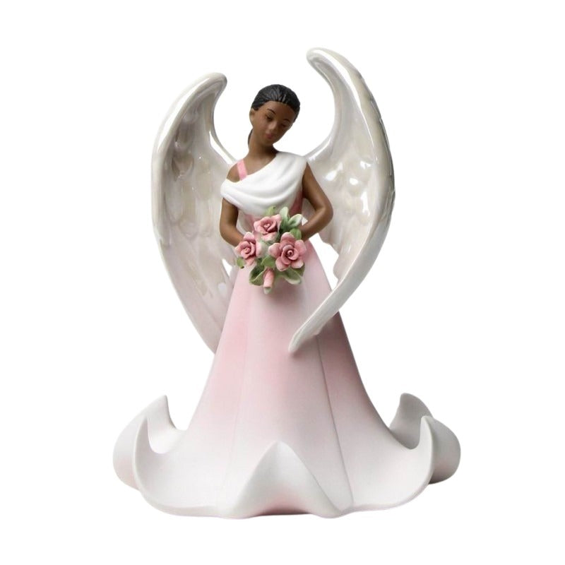 Flowers for You: African American Angel Figurine