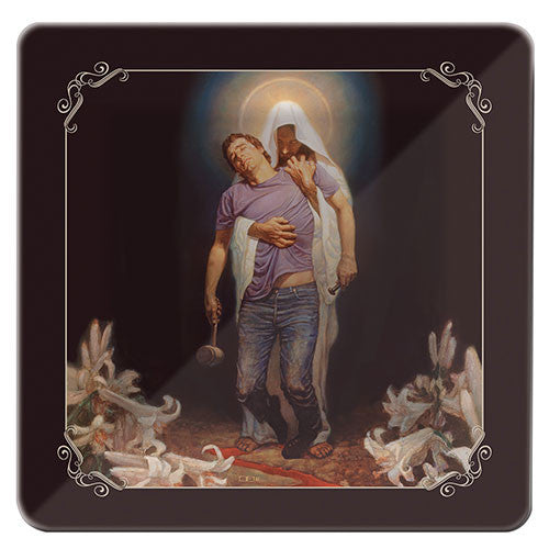 Forgiven: Religious Decorative Glass Plate by Thomas Blackshear
