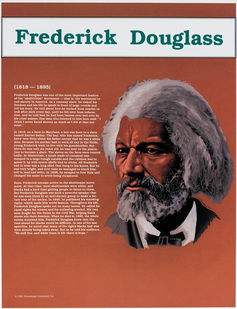 Great Black Americans: Frederick Douglass Poster by Knowledge Unlimited