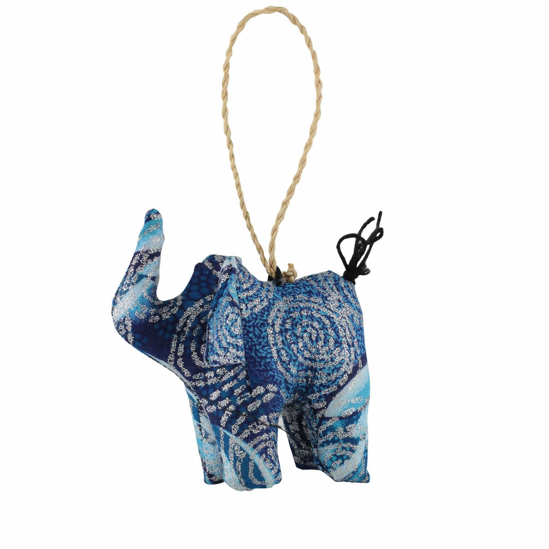 Frozen Elephant: Hand Made Ugandan Stuffed Animal Christmas Ornament