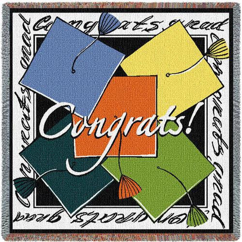 2 of 2: Congrats Grad by Elena Vladykina: Tapestry Throw Blanket