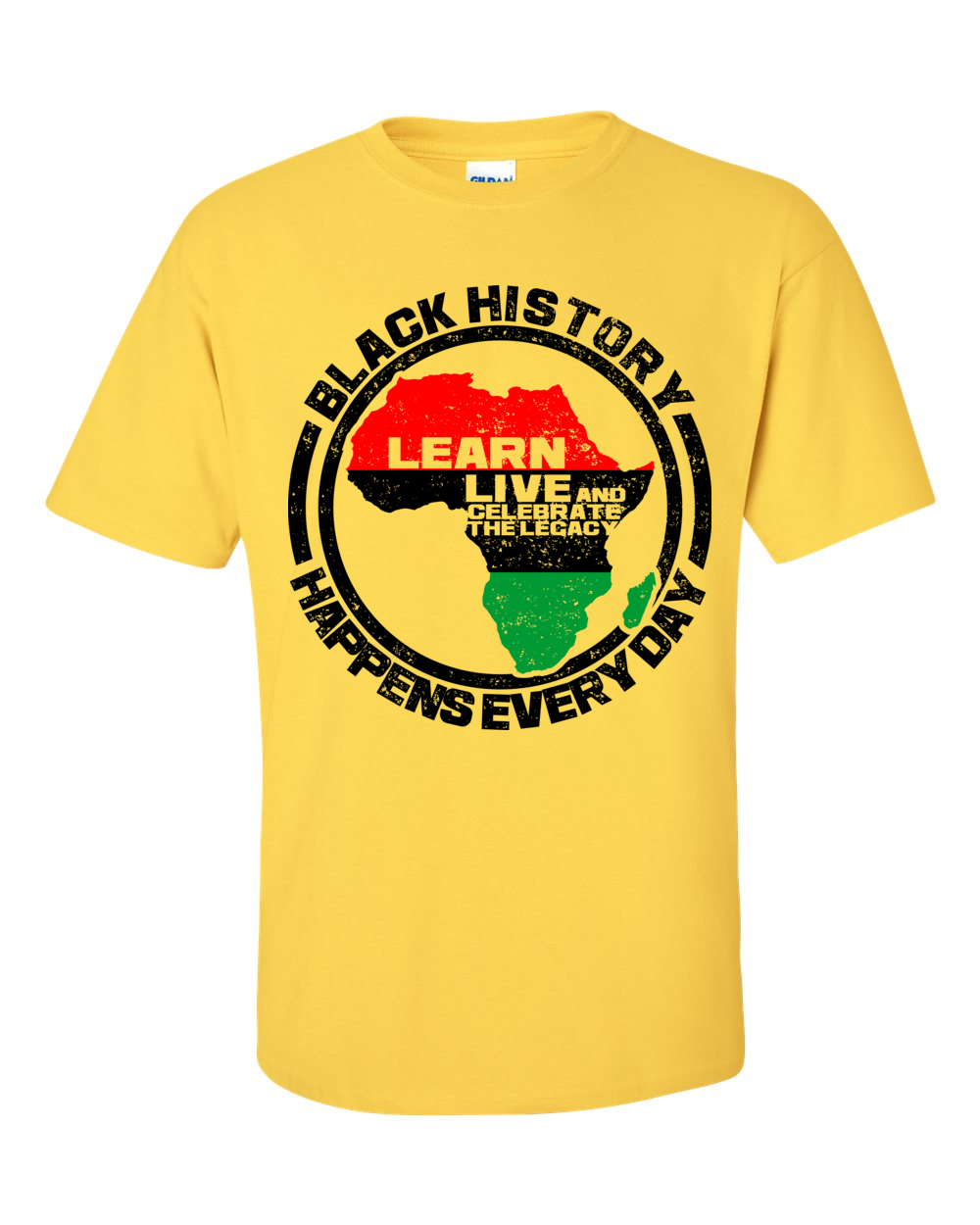 Black History Happens Everyday Short Sleeve Unisex T-Shirt-T-Shirt-RBG Forever-Small-Yellow-The Black Art Depot