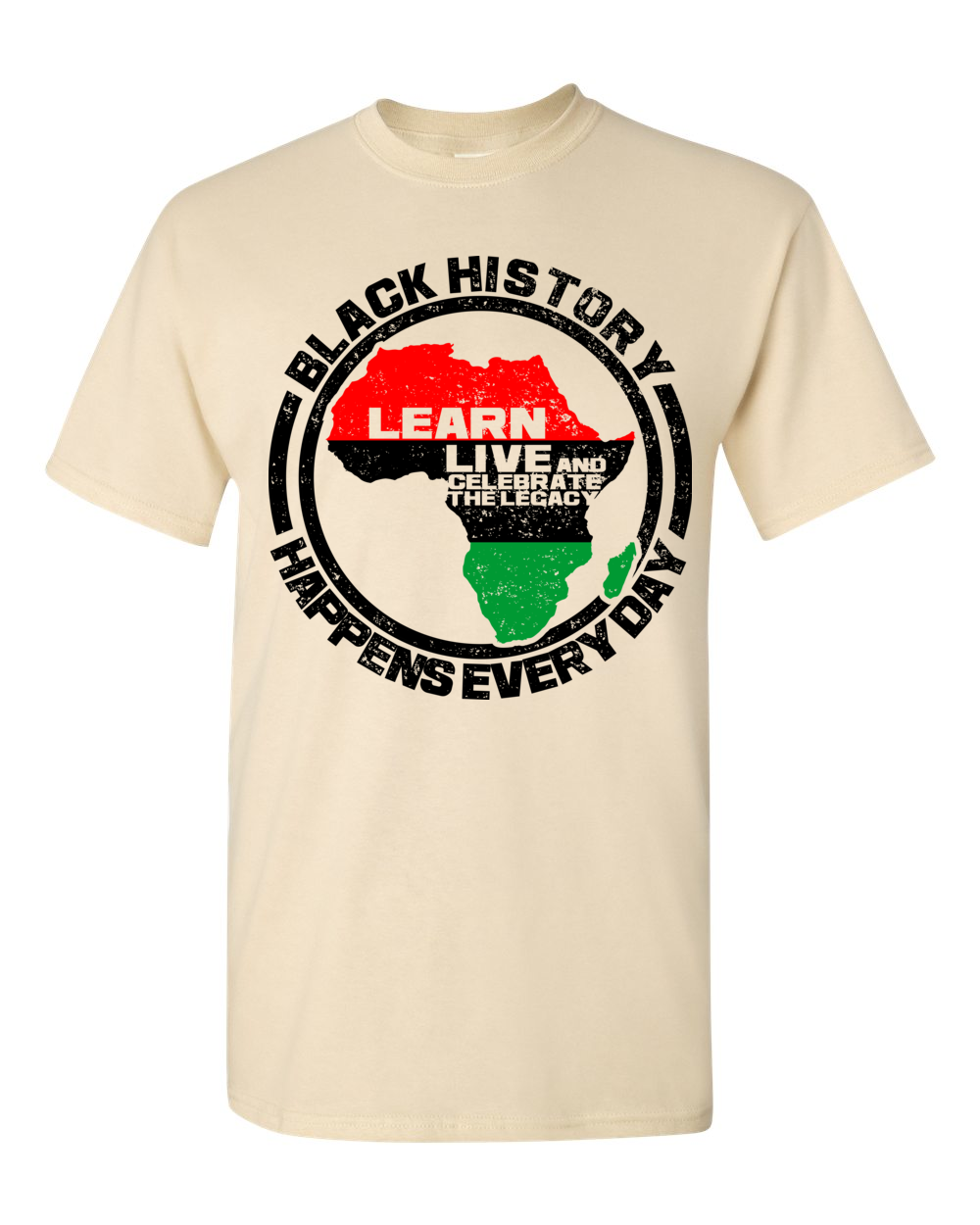 Black History Happens Everyday Short Sleeve Unisex T-Shirt-T-Shirt-RBG Forever-Small-Natural-The Black Art Depot