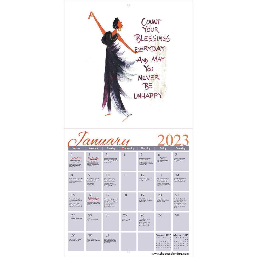 Peace, Power and Prayer: Cidne Wallace 2023 Girlfriends Wall Calendar (Inside - January 2023)