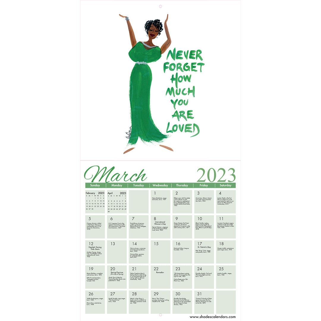 Peace, Power and Prayer: Cidne Wallace 2023 Girlfriends Wall Calendar (Inside - March 2023)
