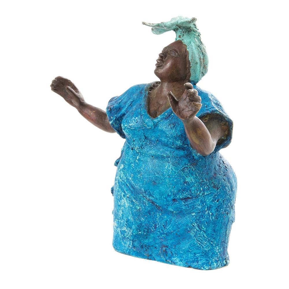 Give Praise: Authentic Handmade African Bronze Sculpture (Burkino Faso)