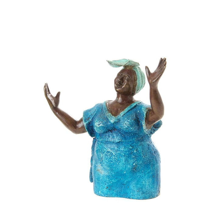 Give Praise: Authentic Handmade African Bronze Sculpture (Burkino Faso)
