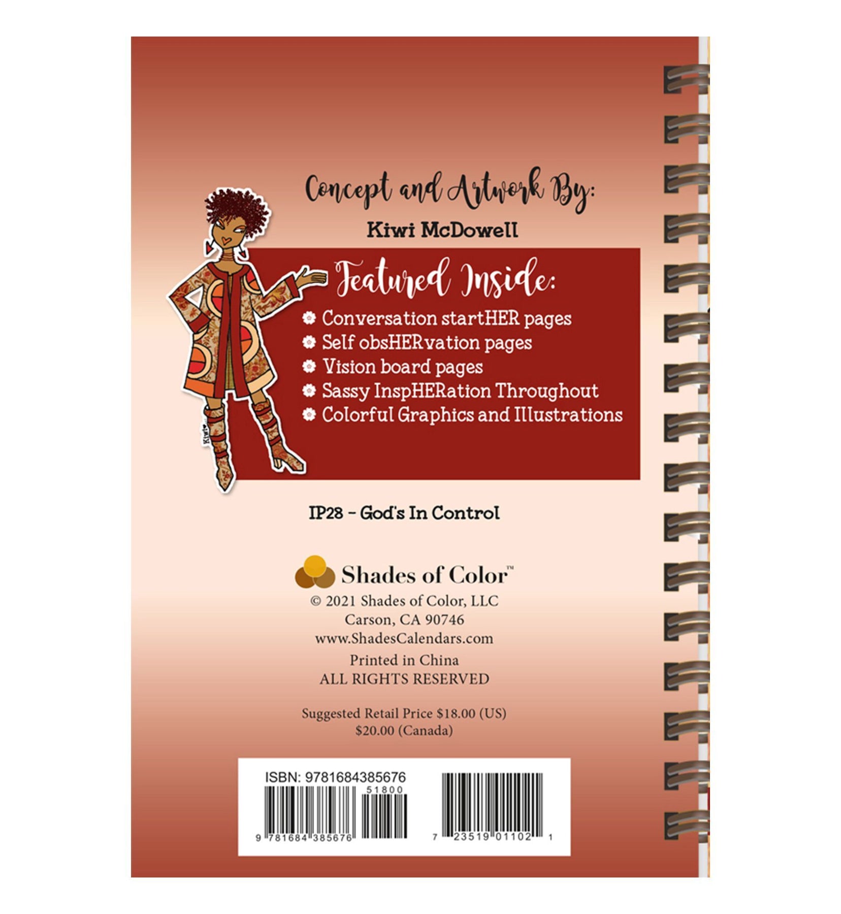 2 of 9: God's in Control by Kiwi McDowell: 2022 African American Weekly Planner (Back)