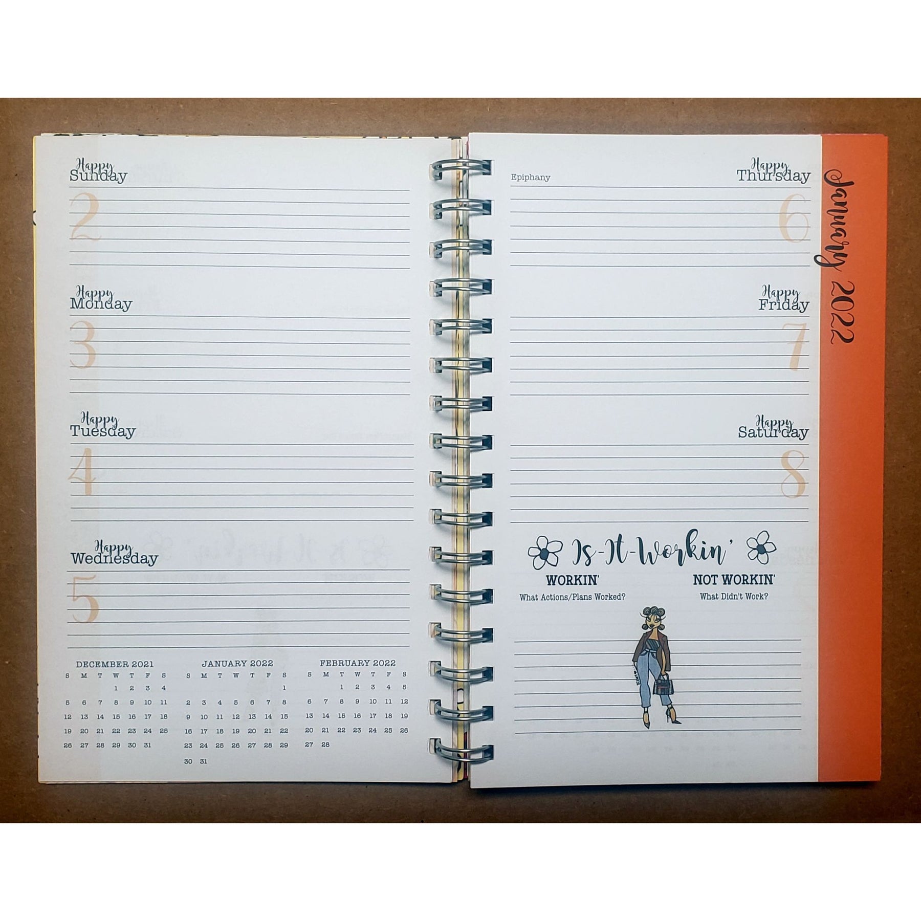 6 of 9: God's in Control by Kiwi McDowell: 2022 African American Weekly Planner (Interior)