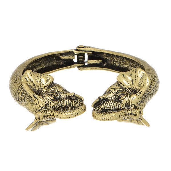 Gold Tone Elephant Head Bangle (Delta Sigma Theta)